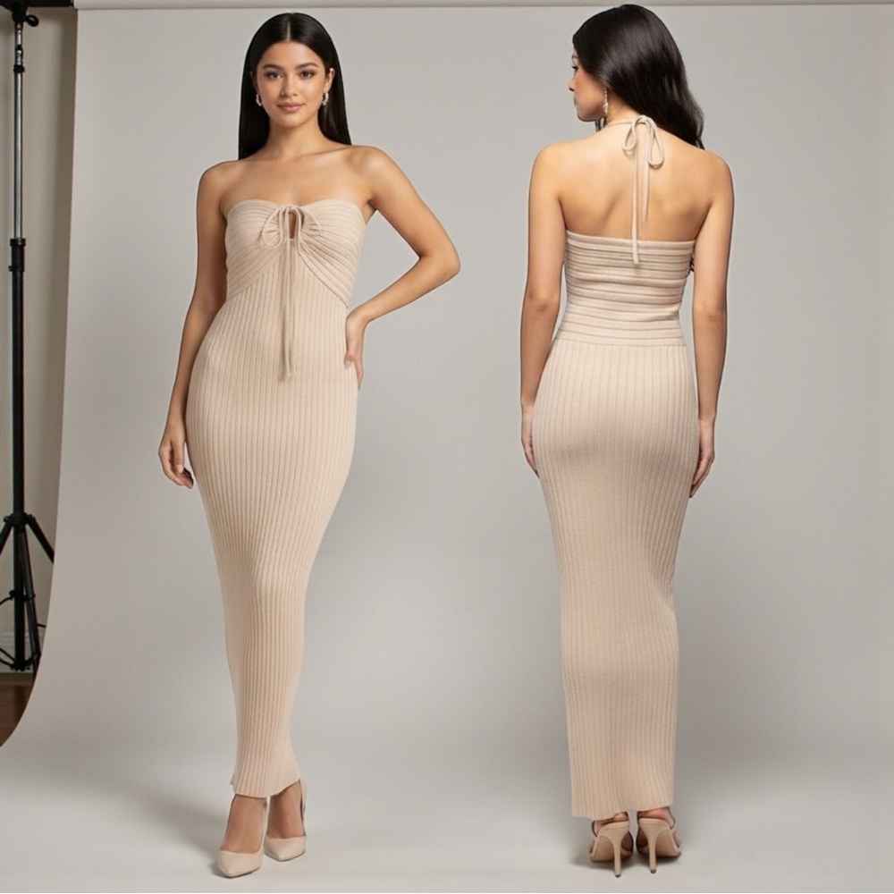 🌻NEW w.Tags Koko + Mason Ribbed SOFT Knit Maxi Dress Size Medium